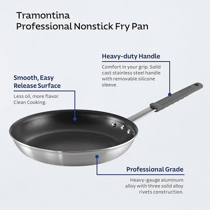 Tramontina Professional 12-Inch Non Stick Large Frying Pan, Heavy-Gauge Aluminum Skillet with Reinforced Nonstick Coating, Gray Handle, Dishwasher and Oven Safe - Image 4