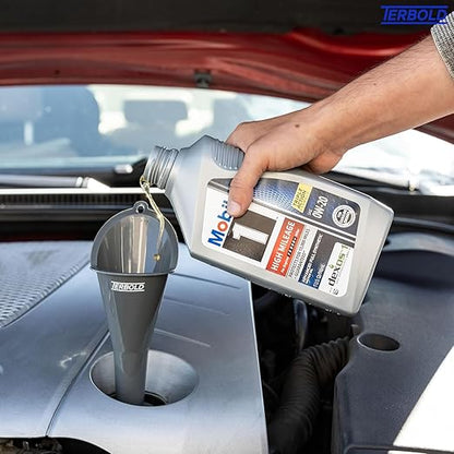 Oil Funnel 3-Pack | 11" Long Nesting Plastic Funnels for Automotive Use, Oil Change, Gas, Car Transmission, Kitchen Use, Filling Small Bottles (Grey)