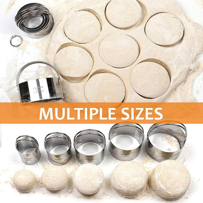 HULISEN Pastry Cutter, Dough Blender, 3 Cup Flour Sifter and Biscuit Cutter, Stainless Steel Dough Cutter, Professional Baking Dough Tools for Cooking Cookies and Donuts(4 Pcs/Set) - Image 8
