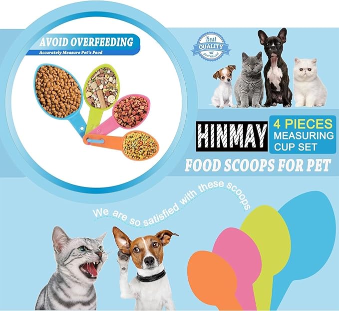 HINMAY Pet Food Scoops Plastic Measuring Cups Set for Dog Cat and Bird Food, Set of 2 - Image 6