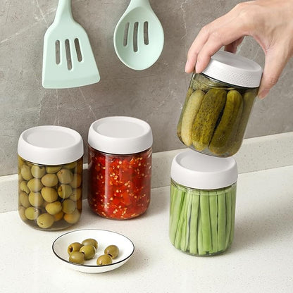 NETANY 6-pack 16oz Glass jars with Airtight Lids, Overnight Oats Containers with Lids, Wide mouth Mason Salad jars, Glass Food Storage Containers for Snacks Yogurt Spice Sugar-White - Image 5