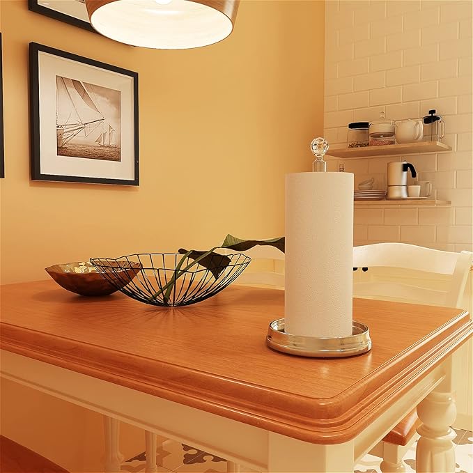 KASUNTO Paper Towel Holder with Crystal Ball - Steel Countertop Stand, Fits Standard & Jumbo Rolls, Brushed Nickel - Image 6