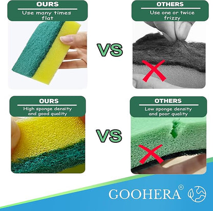 Heavy Duty Scrub Sponge for Cookware, Dual-Sided Cleaning Pot Scrubber, Odorless, Long-Lasting, Kitchen and Dishwashing Essential, Large & Thick 4 x 2.8 x 1.5 Inches, 6 Pack - Image 6