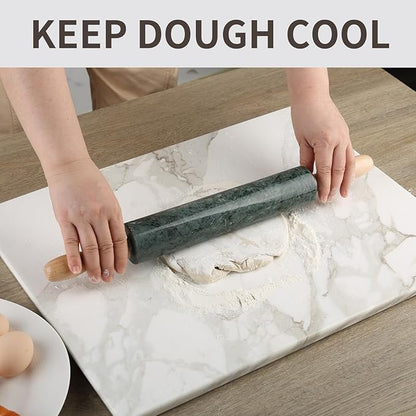 Koville Marble Rolling Pin, Non-Stick Stone Dough Roller, Rolling Pin for Baking,Pasta, Dumpling, Ravioli, Fondant,Pie Crust, Kitchen Baking Pastry Tools - Image 6