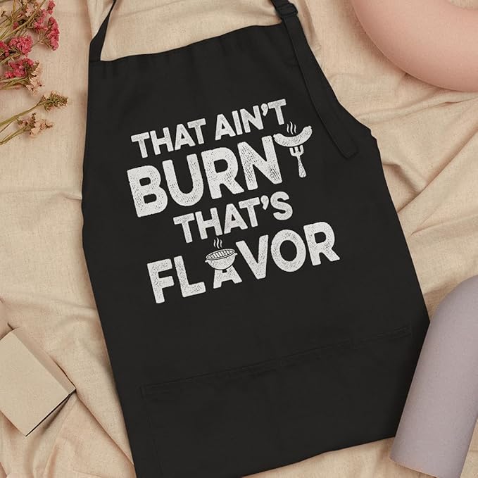 SANDJEST Funny Mens Aprons with Pockets for BBQ Grilling Cooking Grandpa Husband Apron for Birthday Christmas Father's Day