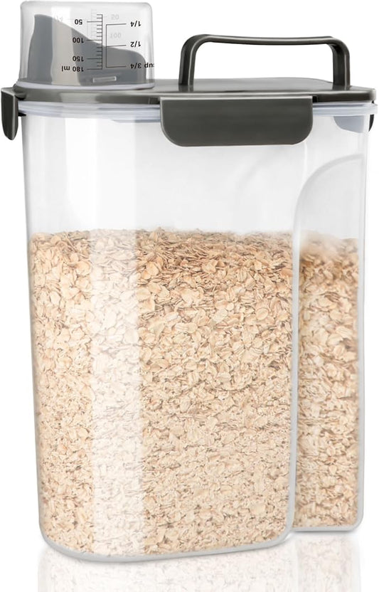 Komzon Rice Container, Airtight Rice Storage Container 10lb, Cereal Containers Storage, BPA Free Food Dispenser with Pouring Spout Handle for Flour Pasta Grain, Pet Dog Cat Bird Food Storage Container