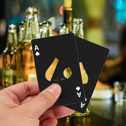 10Pcs Ace of Spades Bottle Openers, Poker Card Bottle Openers, Stainless Steel Portable Metal Credit Card Beer Bottle Can Cap Openers for Wallet Pocket Wedding Birthday Party (10, Black) - Image 4