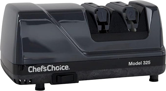 Chef'sChoice Professional Electric Knife Sharpeners Sharp-N-Hone With 100-Percent Diamond Abrasives And Precision Angle Guides For 20-Degree Straight-Edge and Serrated Knives, 2-Stage, Gray