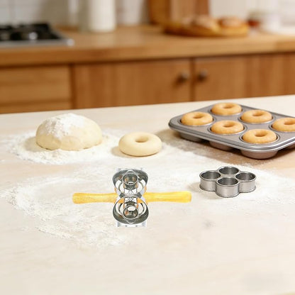 Donut Cutter with Hole Doughnut Cutter Pastry Lattice Roller Cutter Donut Maker for Baking Efficient Tool for Dessert Shops Home Bakers Great for Dough Cutting Tasty Pastries