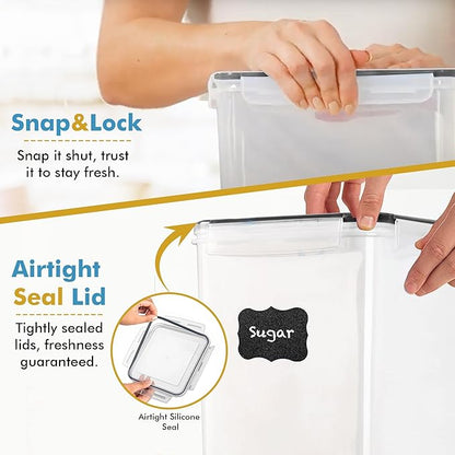 Shazo 2 PC (9.5L | 321 Oz) Extra Large Bulk Food Storage Containers with Airtight Lids for Flour, Sugar, Rice, Cereal & Pasta - Leakproof, BPA-Free Plastic Canisters for Kitchen & Pantry Organization - Image 7
