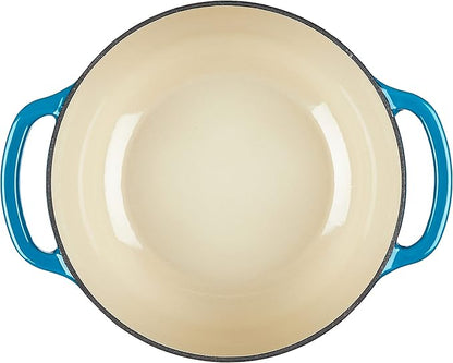Lodge 4.5 Quart Enameled Cast Iron Dutch Oven with Lid – Dual Handles – Oven Safe up to 500° F or on Stovetop - Use to Marinate, Cook, Bake, Refrigerate and Serve – Cornflower Blue - Image 3