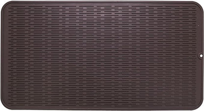 MicoYang Silicone Dish Drying Mat for Multiple Usage,Easy clean,Eco-friendly,Heat-resistant Silicone Mat for Kitchen Counter or Sink,Refrigerator or Drawer Liner Coffee 4XL 32 inches x 18 inches by MicoYang