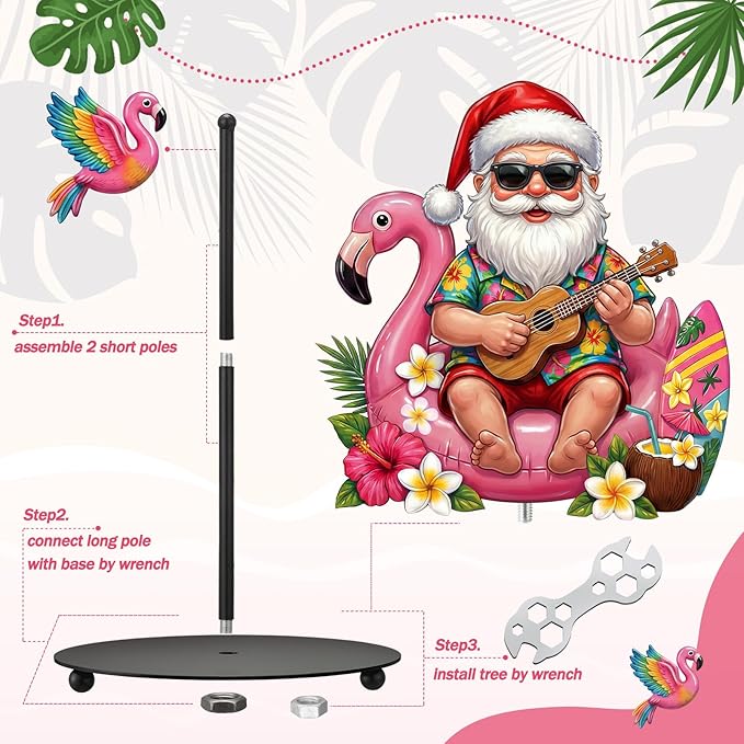Thyle July Christmas Paper Towel Holder with Round Base Summer Christmas Bathroom Decor Xmas Dispenser Kitchen Paper Holder Stand for Xmas in July Countertop Toilet Home Accessories