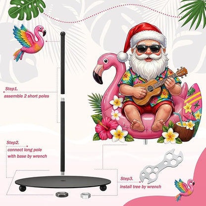 Thyle July Christmas Paper Towel Holder with Round Base Summer Christmas Bathroom Decor Xmas Dispenser Kitchen Paper Holder Stand for Xmas in July Countertop Toilet Home Accessories