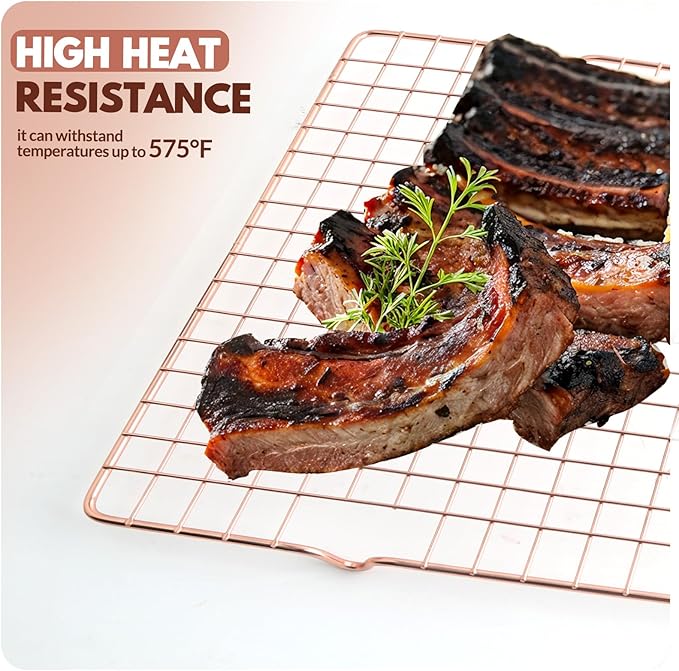 2 PCS Cooling Racks for Cooking and Baking, 15x10 Inches Stainless Steel Cooling Rack, Sheet Pan with Wire Rack for Baking Sheet, Bacon Rack Oven Safe Fits Jelly Roll Sheet Pan - Image 6