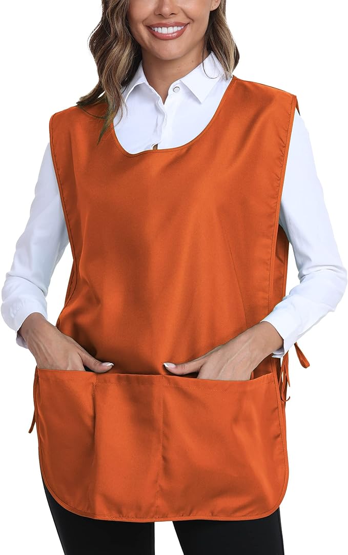 Xeoxarel Unisex Cobbler Apron with 3 Pockets, Smock Vest Apron, Suitable for Cooking，Kitchen，Garden，Hairstylist，Cleaning，Art