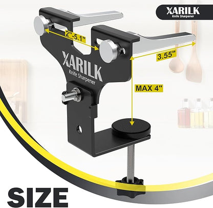Upgraded Aluminum Knife Sharpener Securing Clip, Adjustable Width 2-5.1", Compatible with XARILK Sharpening Systems GEN2/GEN3