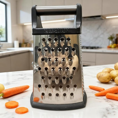 Kaishun Professional Cheese Grater, 4-Sided Stainless Steel Box Grater, Food Shredder for Cheese, Parmesan, Vegetable, Black - Image 7