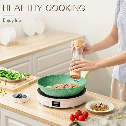Innerwell Nonstick Frying Pan Skillet, 8 Inch Non Stick Egg Pan Omelet Frying Pans 100% PFOA-Free, Non-Toxic Healthy Cooking Pan, Induction Compatible - Image 7