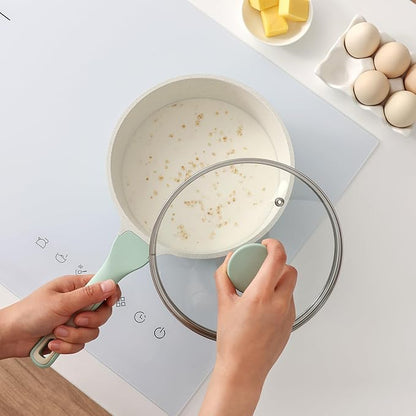 SENSARTE Ceramic Nonstick Saucepan with Lid 2.0 Quarts, Small Cooking Pot with Stay Cool Handle, Induction Compatible Saucepot, Ceramic Coating, Free of Intentionally Added PTFE/PFOA/PFAS, Mint Green