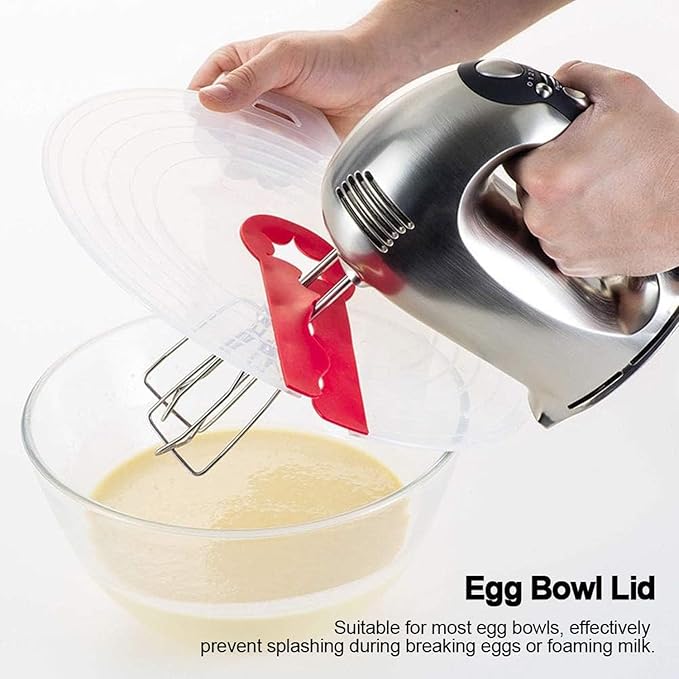 Silicone Mixing Bowl Splatter Guard, Modern Style, White, 12in, Baking, Durable, Dishwasher & Microwave Safe