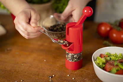 Kuhn Rikon Adjustable Ratchet Grinder with Ceramic Mechanism for Salt, Pepper and Spices, 8.5 x 2.25 inches, Red - Image 4
