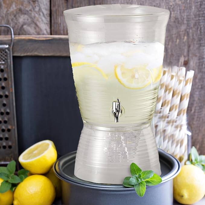 Tioncy 2 Pcs Acrylic Beverage Dispenser with Spigot 2.7 Gallon/ 10 l Clear Drink Water Dispenser Countertop with Detachable Base Iced Juice Container Unbreakable for Wedding Party - Image 6