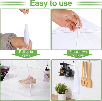 3 Pack Mesh Food Covers 19 inch, Large and Tall Food Covers, Pop-Up Mesh Food Covers Tent Umbrella for BBQs, Outdoors, Screen Tents, Parties Picnics - Image 4