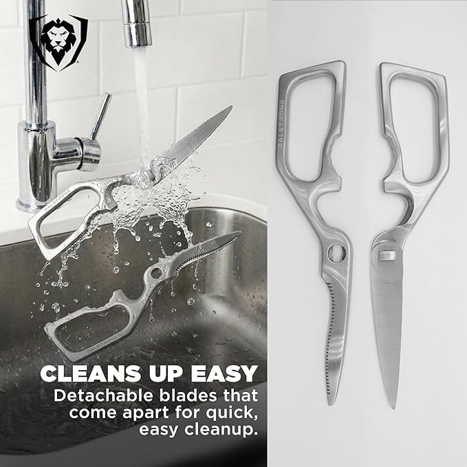 Dalstrong Kitchen Scissors — Japanese Stainless Steel Shears, Ambidextrous, Detachable for Cleaning — For Spatchcocking Chicken, Trimming Herbs, Pizza, Flatbread & Package Opening - Image 4