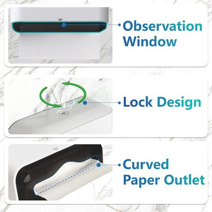 Paper Towel Dispenser Wall Mount: Adhesive Paper Towel Holder for Multifold/Trifold/Z Fold Paper Towel, Compact Hand Paper Towels Dispensers for Bathroom - Image 2