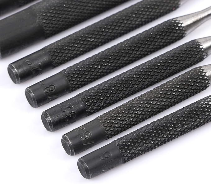 Roll Pin Punch Set with Storage Pouch, 9 Piece Steel Removal Tool Kit for Jewelry