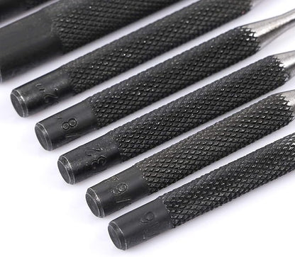 Roll Pin Punch Set with Storage Pouch, 9 Piece Steel Removal Tool Kit for Jewelry