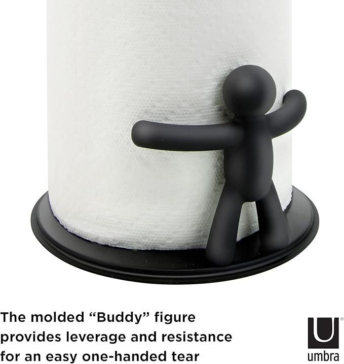 Umbra Buddy Countertop Paper Towel Holder, Black - Image 4