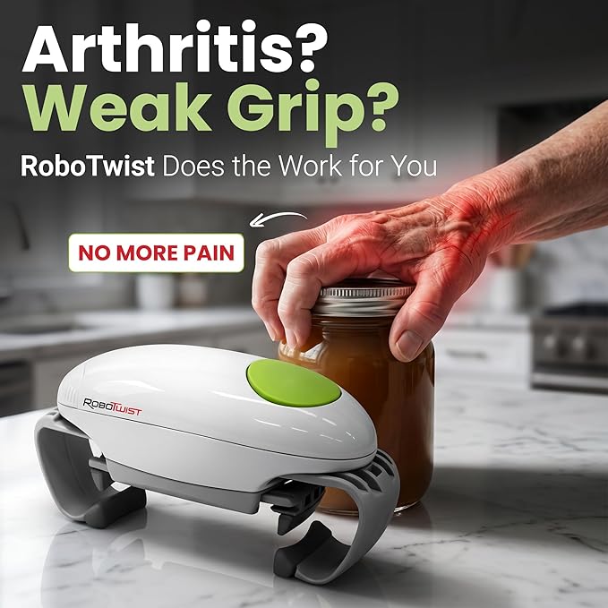 Robotwist Automatic Jar Opener, Deluxe Model with Improved Torque, Robo Twist Kitchen Gadgets for Home, Electric Handsfree Easy Jar Opener – Works on All Jar Sizes, As Seen on TV - Image 3