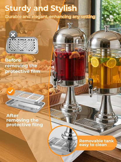 Beverage Dispenser for Parties 4.5 Gallon, Stainless Steel Drink Dispenser with Stand, Commercial Hot & Cold Juice Dispenser, Ice Core & Drip Trays for Beer, Lemonade Ideal for Parties Buffet Home Bar - Image 5