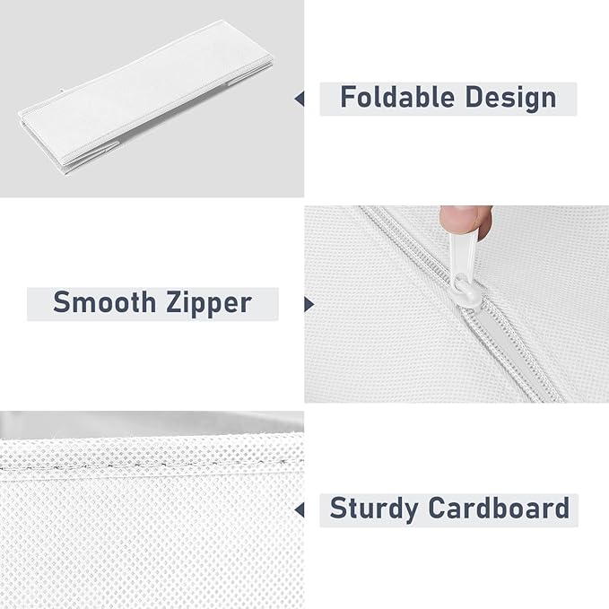 DIMJ Drawer Organizer Clothes - 20 Pack Closet Drawer Organizer Bins for Baby Clothes Storage, Fabric Dresser Organizer for Nursery Bedroom, Foldable Small Drawer Dividers for Underwear Socks - Image 5