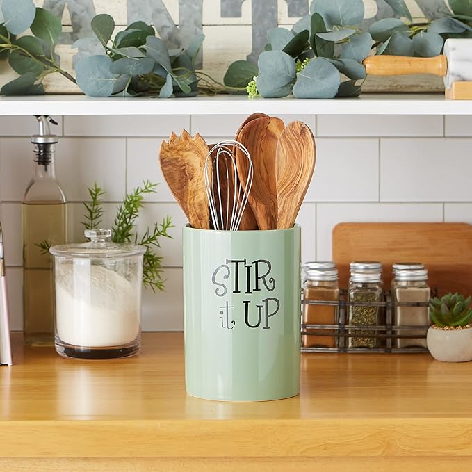 DII Kitchen Accessories Retro Collection Ceramics, Utensil Holder, Jadeite - Image 4