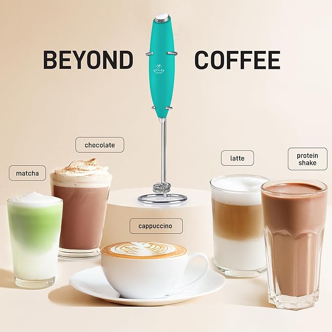 Zulay Kitchen Whisk Milk Frother with 4 Duracell Batteries - Powerful Handheld Foam Maker for Coffee, Lattes, Matcha, Hot Chocolate & Cappuccinos - Whip Creamy Froth in Seconds - Image 3