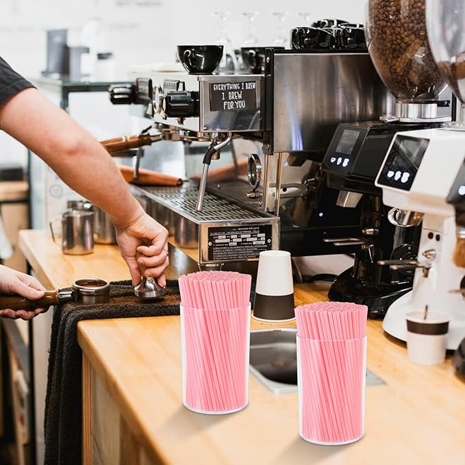 500 Pcs Pink Coffee Stir Sticks Set Coffee Stirrers Holder Acrylic Stir Stick Holder Bar Straws Cocktail Straws Drink Stirrers for Coffee Bar Cocktail Milk Tea Restaurant Home Kitchen Party Supplies - Image 5