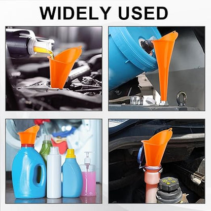 Long-Neck Oil Funnel for Automotive – Multi-Function Plastic Funnel for Oil, Gas & Lubricants – Universal Car Accessory (Orange (1-Pack)) - Image 7