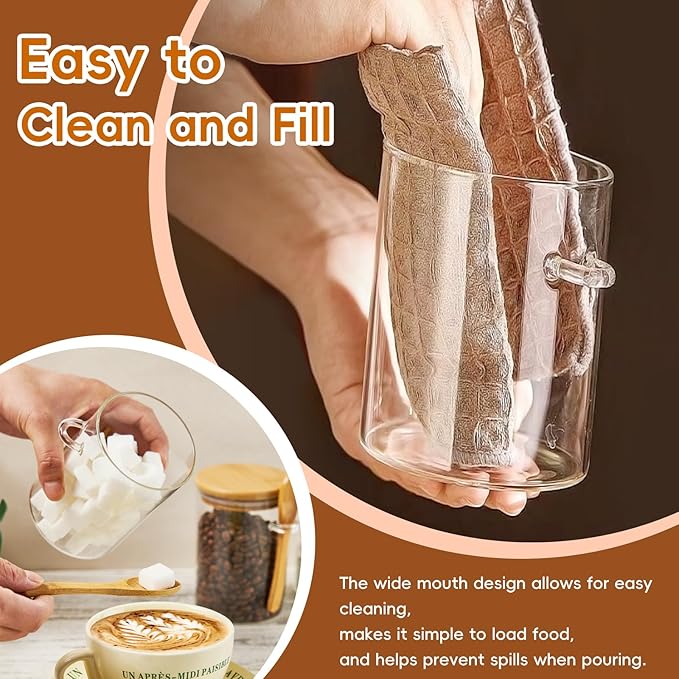 Glass Sugar Container with Spoon - 1 Pack 15oz Glass Jars with Bamboo Lid and Spoon, Bamboo Lid Storage Jar Containers for Coffee Beans, Spice, Brown Sugar, Tea, Flour, Nuts, Candy, Salts and More - Image 4