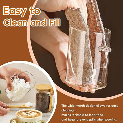 Glass Sugar Container with Spoon - 1 Pack 15oz Glass Jars with Bamboo Lid and Spoon, Bamboo Lid Storage Jar Containers for Coffee Beans, Spice, Brown Sugar, Tea, Flour, Nuts, Candy, Salts and More - Image 4