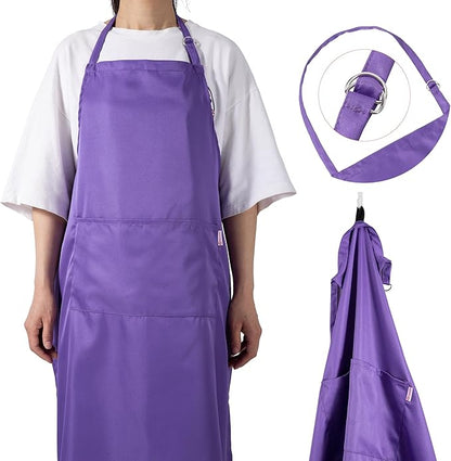 Purple Apron for Women with Pockets | Lightweight and Adjustable Womens Apron