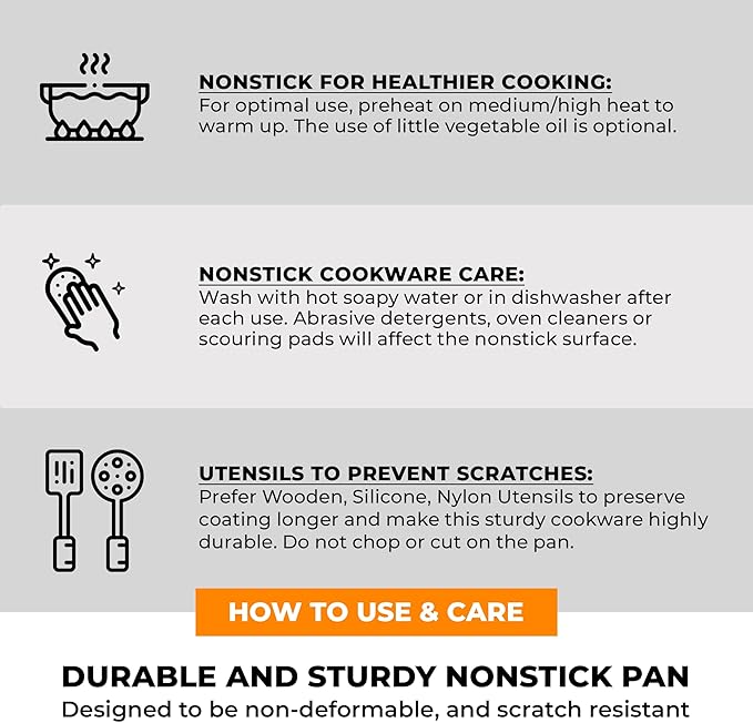 BRA COOKWARE Efficient Pro Nonstick Stock Pot w/Lid | 9.5 Inch 4.2 Quart Cooking Pot | 3-Layer Scratch Resistant Coating | PFOA Free Deep Pot | All Cooktops | Oven Safe up to 425°F (w/o Lid-Handles)
