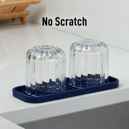 Zulay Kitchen (9x3.5) Silicone Sponge Holder for Kitchen Sink - Flexible Multipurpose Soap Tray - Sink Organizer for Kitchen, Bathroom, Makeup, Trinkets & More (Dark Blue) - Image 7