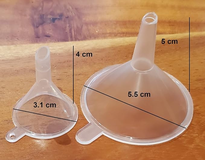 Funnels Variety Set of 5 Mini, Small to Larg Plastic Funnel for Kitchen Liquid Spices Powder Cosmetic Lotion Essential Oils - Image 4