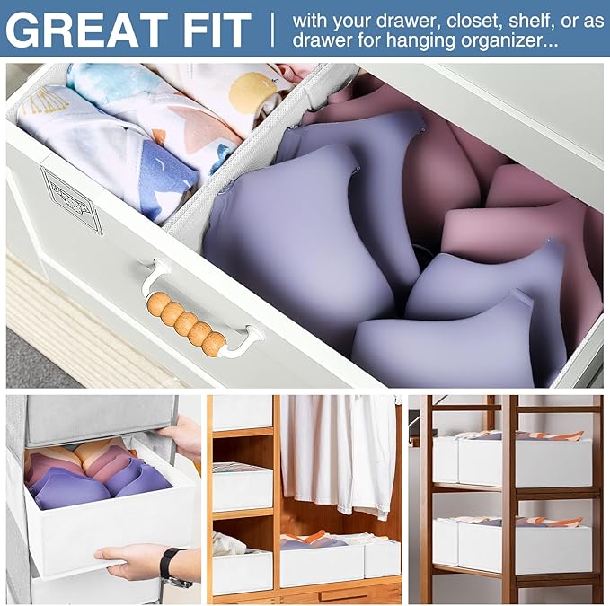 Criusia Drawer Organizer Clothes, 24 Pack Dresser Organizer Bins for Nursery Bedroom, Closet Organization and Storage Dividers for Clothing, Baby Clothes, Underwears, Socks (White) - Image 4