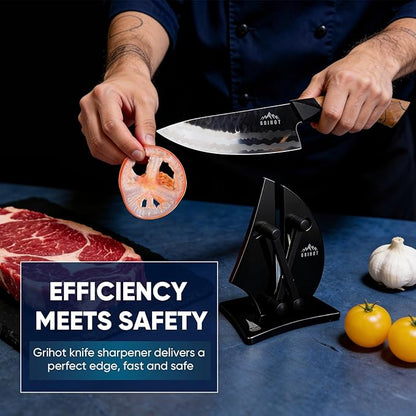 VN3 Professional Knife Sharpener | 3-Action Streamlined Sailboat Design for Effortless Knife Sharpening - The Ultimate Tool for Precision 11 to 21 Degree Angles (Obsidian Color) - Image 4