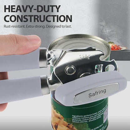 Safring Can Opener Manual, Heavy Duty Handheld Strong Can Opener with Soft Touch Handle, Sharp Blade Smooth Edge, Can Openers with Multifunctional Bottle Opener, Lavender - Image 6