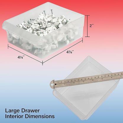 Akro-Mils 26-Drawer Plastic Drawer Storage Cabinet for Garage Organization, Bead Organizer, Building Bricks Storage, Teacher Toolbox, Makeup Organizer, 20" W x 6" D x 10" H, 10124 White - Image 6